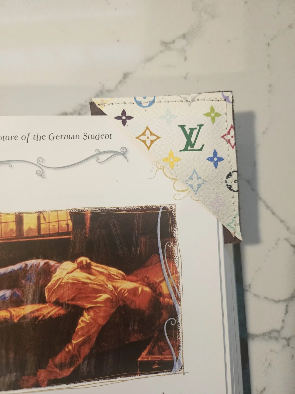Lv Murakami Bookmark Auth Vintage Canvas